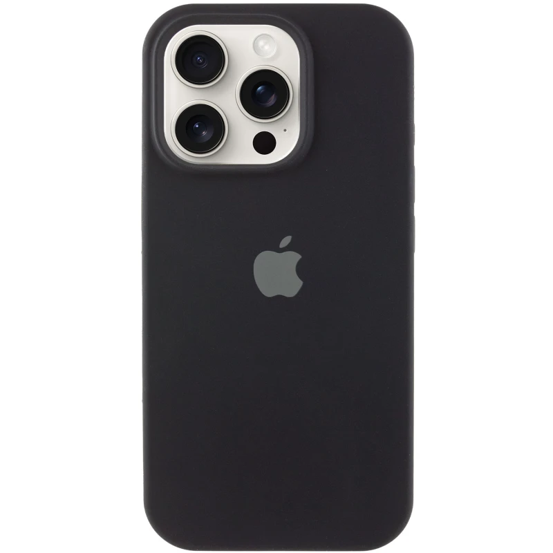 Чохол Silicone Case з закритим низом на Apple iPhone 17 (6.3") – Чорний / Black. Фото 1 з 1