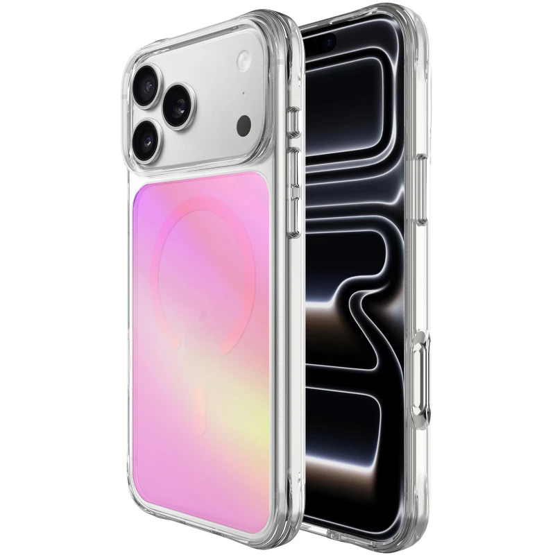 TPU+PC чохол Space Pure Rainbow Magsafe для Apple iPhone 17 Pro (6.3") – Pink. Фото 4 з 4