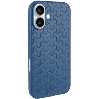 TPU чехол плетенка для Apple iPhone 16 — Blue