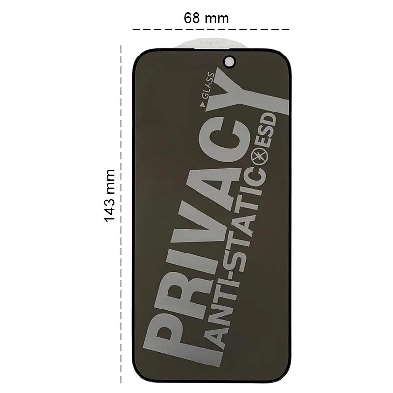 Захисне скло з ефектом антишпигун на Apple iPhone 17 Pro Max (6.9") – Чорний. Фото 6 з 6