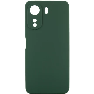 Кольоровий силіконовий чохол GETMAN із закритою камерою для Xiaomi Redmi 13C — Зелений / Dark green
