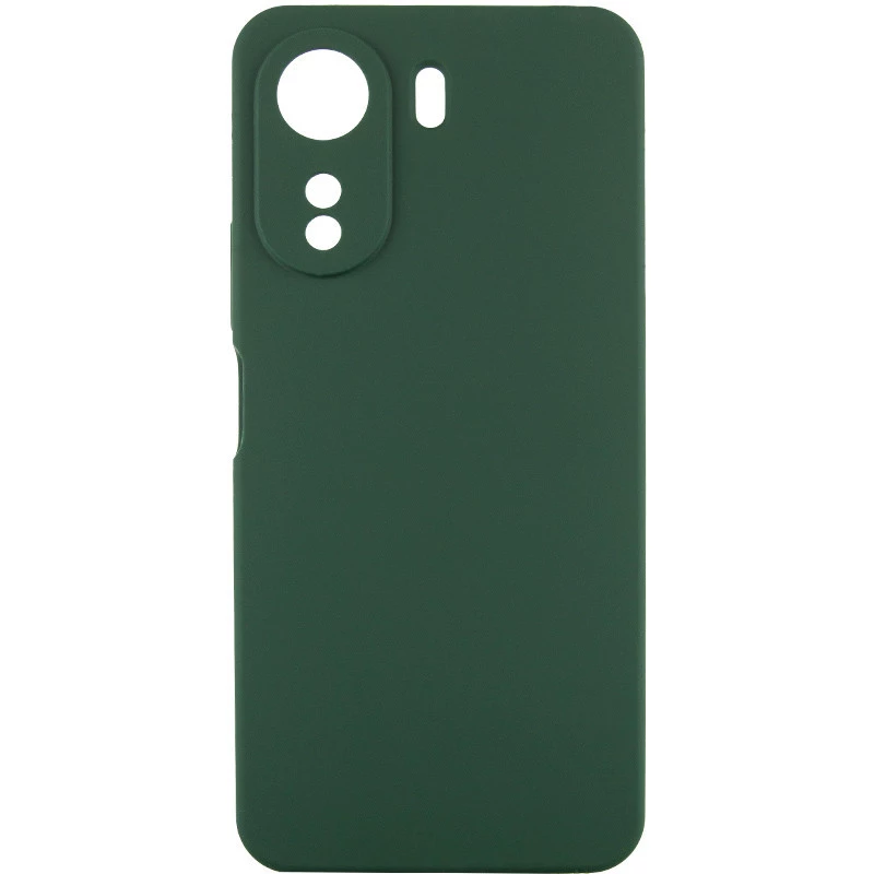 Цветной силиконовый чехол GETMAN для Xiaomi Poco C65 – Зеленый / Dark green. Фото 2 из 6
