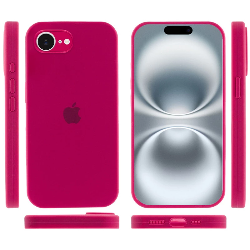 Чехол Silicone Case с защитой камеры для Apple iPhone 17e (6.1") – Красный / Rose Red. Фото 4 из 4