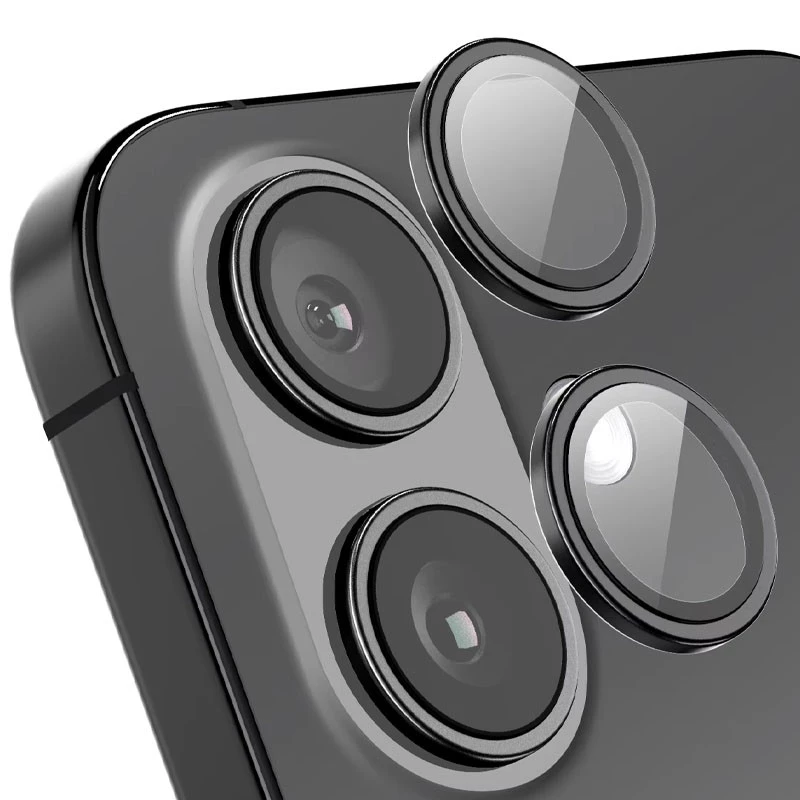 Металеве захисне скло на камеру на Apple iPhone 16 – Чорний / Black. Фото 6 з 7