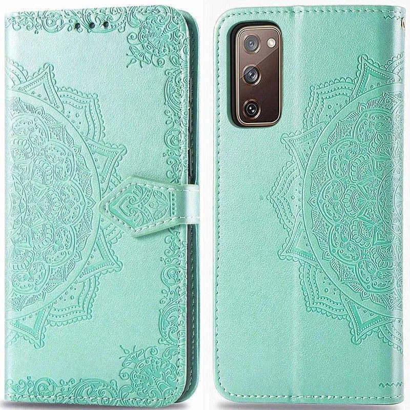 Шкіряний чохол-книжка Art Case з візитницею для Samsung Galaxy S20 FE – Бірюзовий. Фото 2 з 6