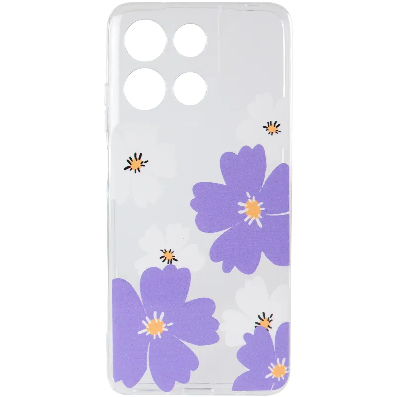 Чохол TPU Clear Joy для Motorola Moto G17 Power – Pastel Daisies. Фото 3 з 6