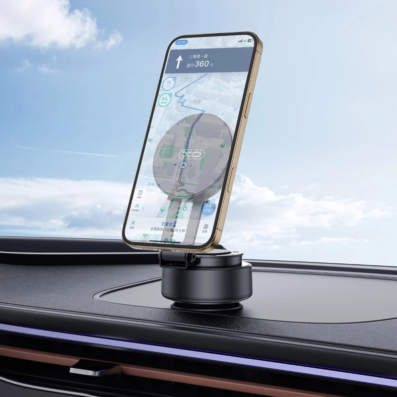 Автотримач XO C168 Rotary Adsorption Magnetic 360° – Black. Фото 3 з 4