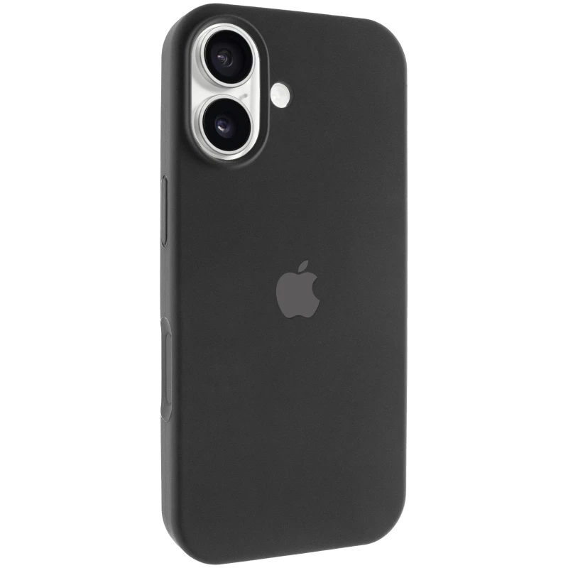 Чехол Silicone Case с закрытым низом для Apple iPhone 16 Plus – Черный / Black. Фото 1 из 14