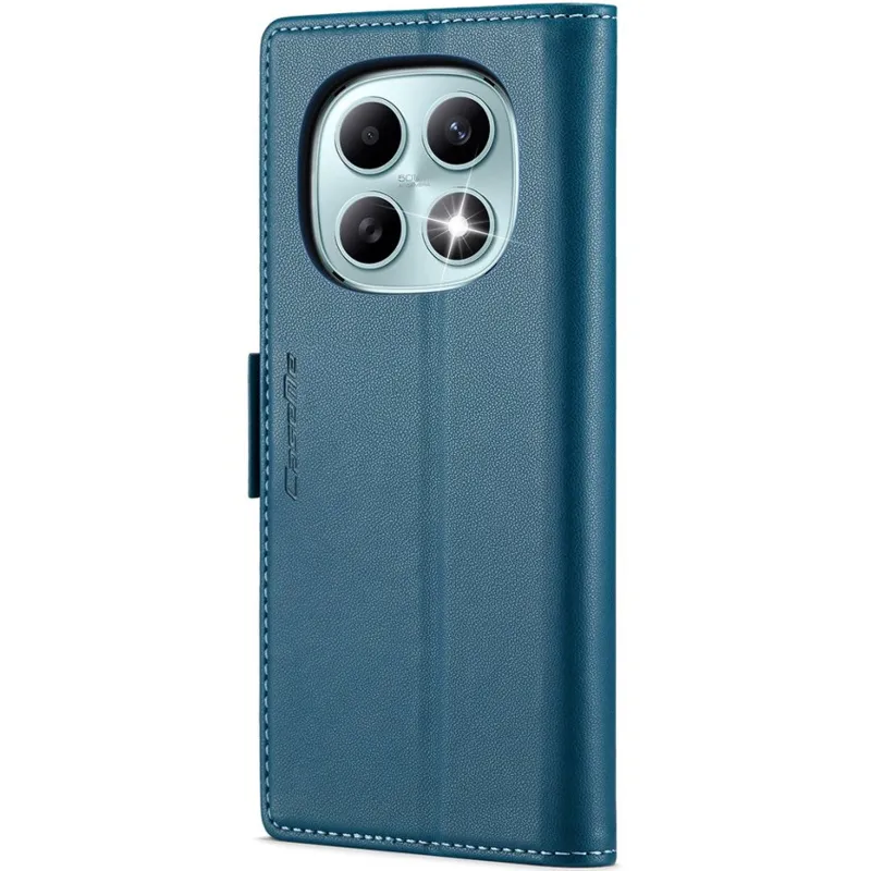 Кожаный чехол-книжка CaseMe Nappa leather для Xiaomi Redmi Note 15 4G/5G (EU) – Blue. Фото 2 из 10