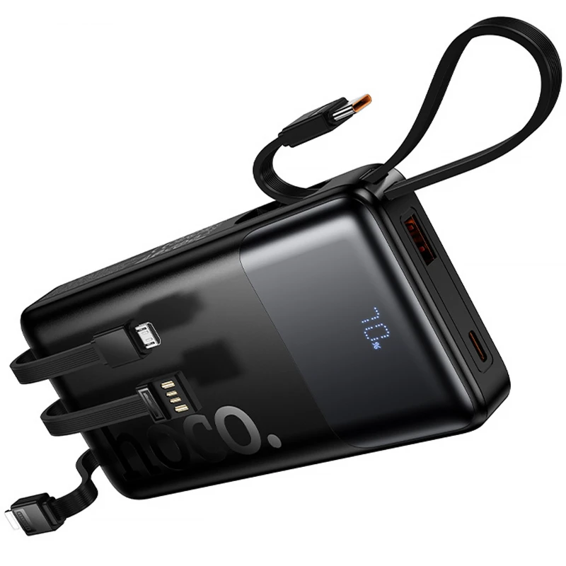 Портативное ЗУ Power Bank Hoco J156 Founder 22.5W+PD20W with 4 cables 10000 mAh – Black. Фото 5 из 6