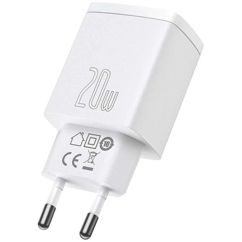 

МЗП Baseus Compact Quick Charger 20W QC+ PD (Type-C + 1USB) (White)