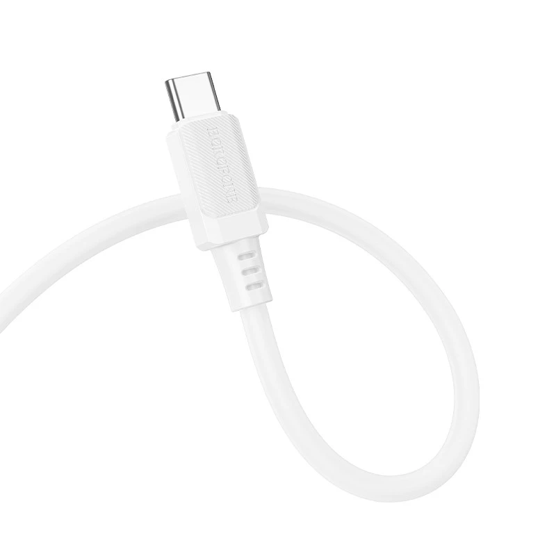 Дата кабель Borofone BX115 Lotto USB to Type-C 3A (1m) – White. Фото 2 з 4
