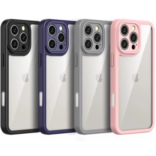Прозорий силіконовий чохол з кольоровою на окантовкою на Apple iPhone 16 Pro Max фото 1 з 2