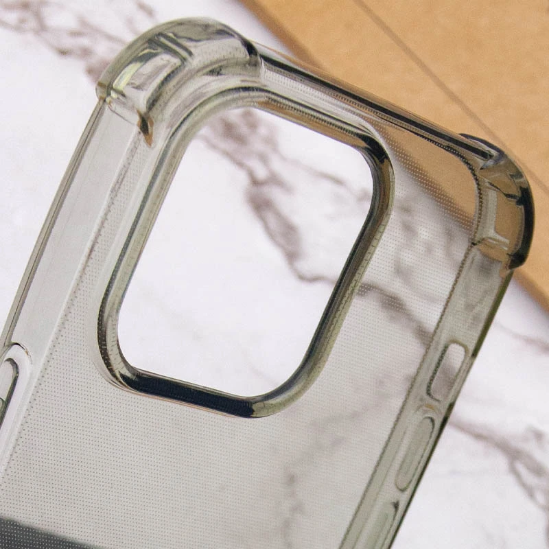 Ультратонкий силіконовий чохол GETMAN з критими бортами на Apple iPhone 14 Pro Max (6.7") – Сірий (прозорий). Фото 9 з 10