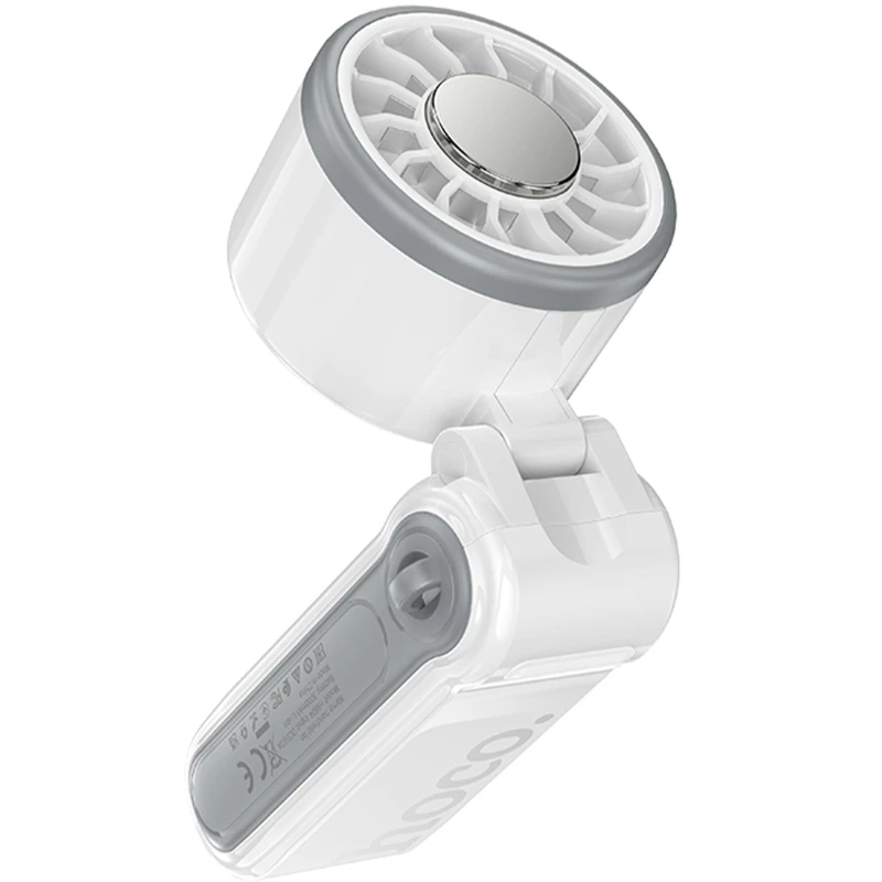 Портативный вентилятор Hoco HX604 handheld folding fan 3000 mAh – White. Фото 3 из 4