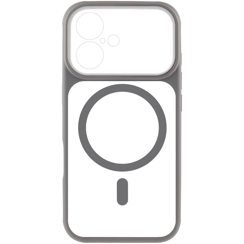 Чохол TPU GETMAN Moon Clear with MagSafe для Apple iPhone 17 (6.3") – Grey. Фото 5 з 7