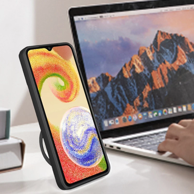 Ударопрочный чехол Bracket Ringstand с защитной шторкой для камеры для Xiaomi Redmi 14C / Poco C75 – Blue. Фото 3 из 4