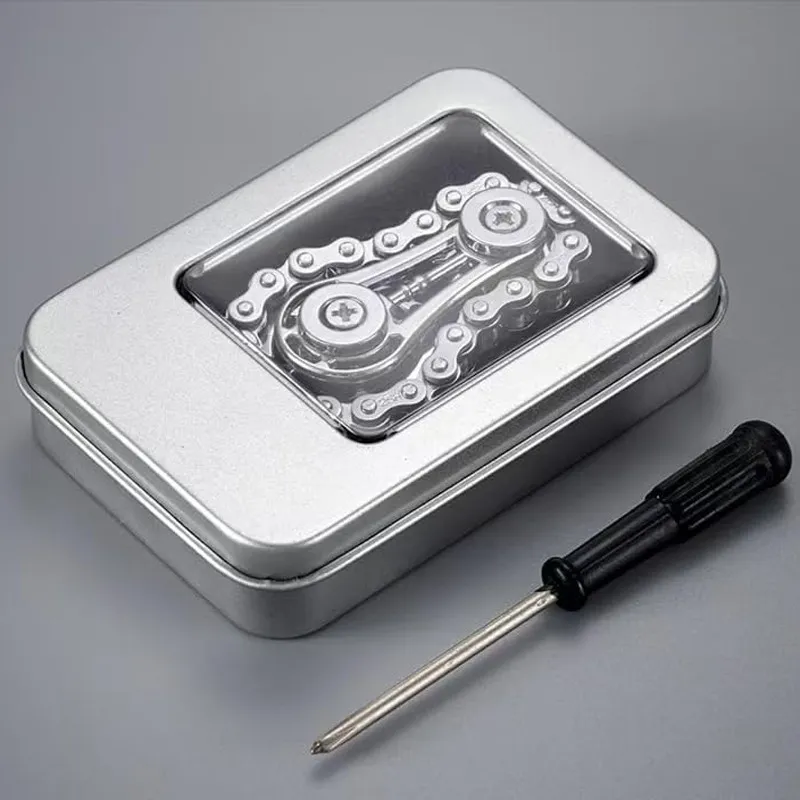 Антистрес Металевий Bike Chain Spinner – silver. Фото 5 з 5