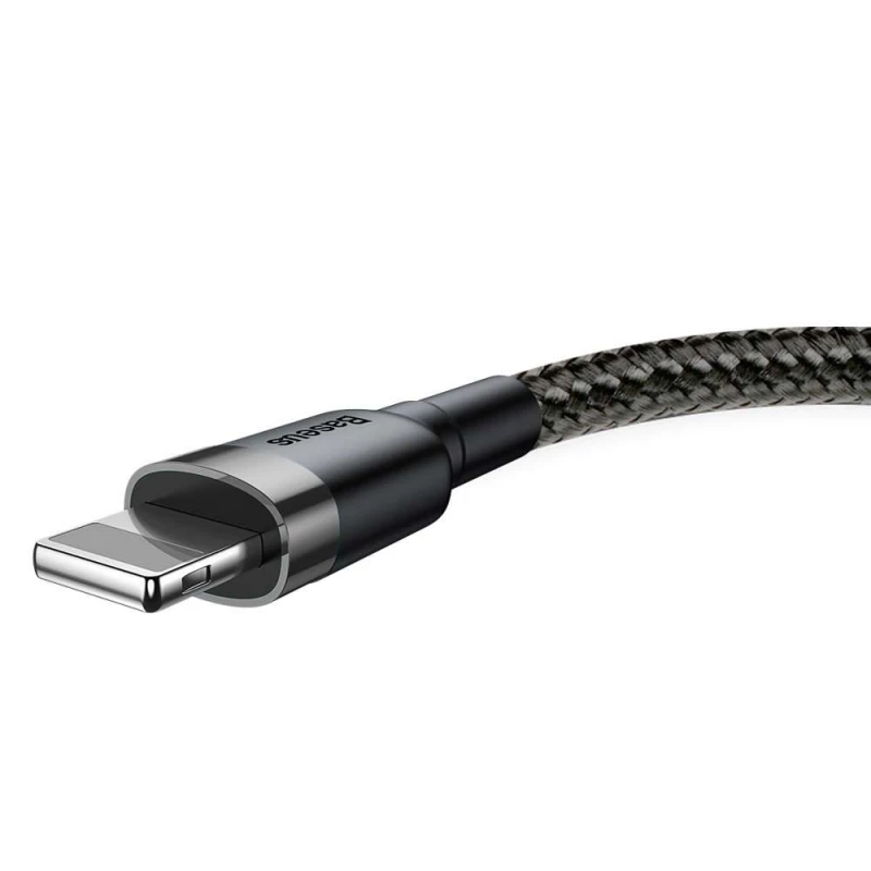 Дата кабель Baseus Cafule Lightning Cable 1.5A (2m) – Сірий / Чорний. Фото 3 з 7