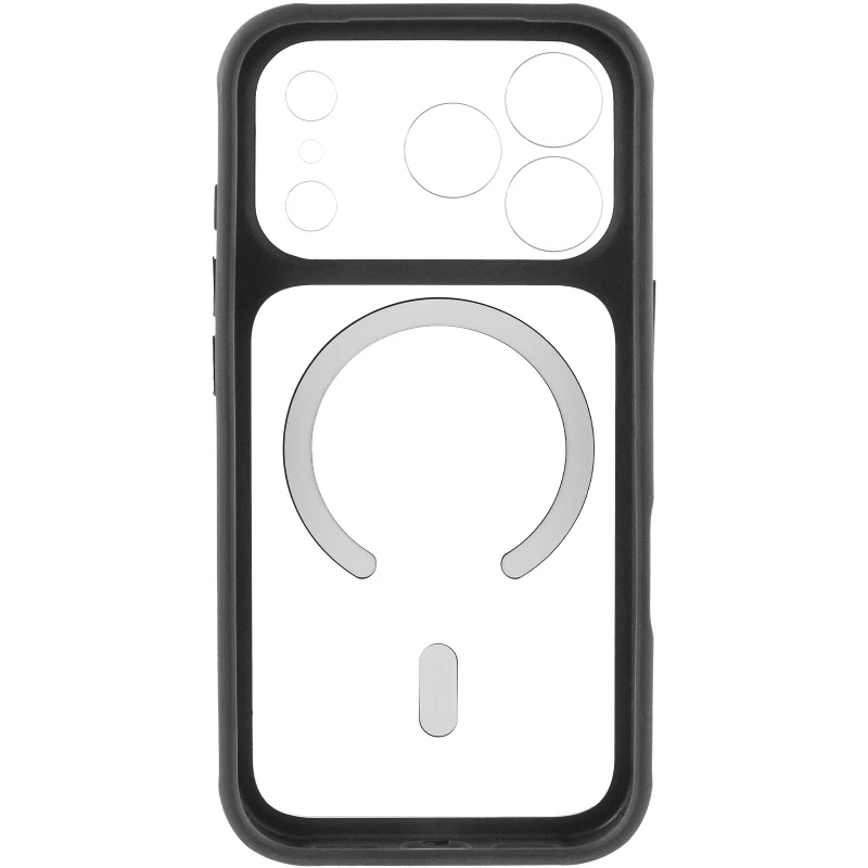 Чохол TPU GETMAN Moon Clear with MagSafe для Apple iPhone 17 Pro (6.3") – Black. Фото 5 з 7