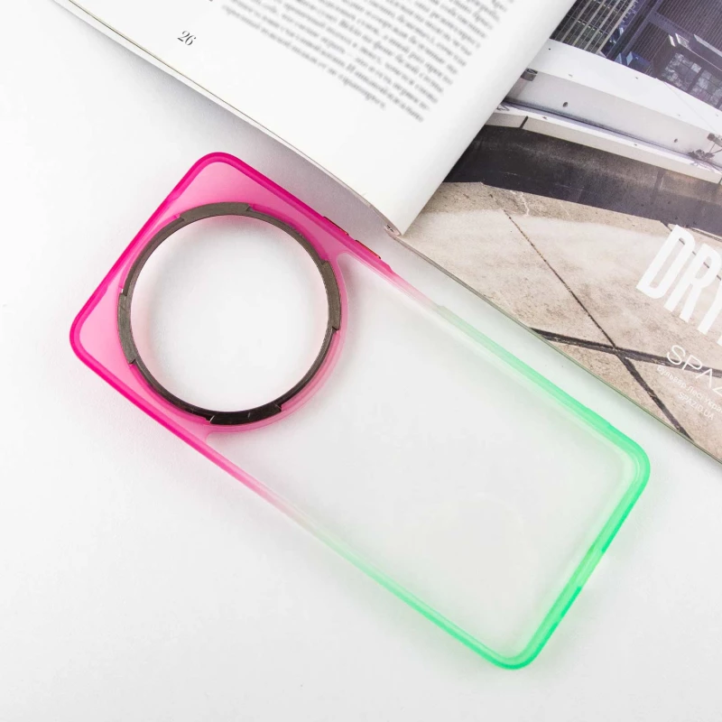 Силіконовий чохол фреш на Xiaomi Redmi A3 – Салатовий / Рожевий. Фото 6 з 9