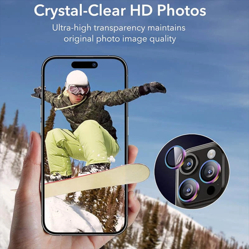 Металеве захисне скло на камеру на Apple iPhone 12 Pro (6.1") – Бузковий / Rainbow. Фото 7 з 10