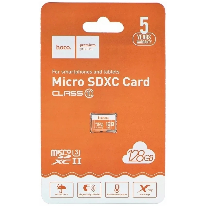 Карта пам'яті Hoco microSDXC Class 10 - 128GB (без адаптера) – Orange. Фото 2 з 2