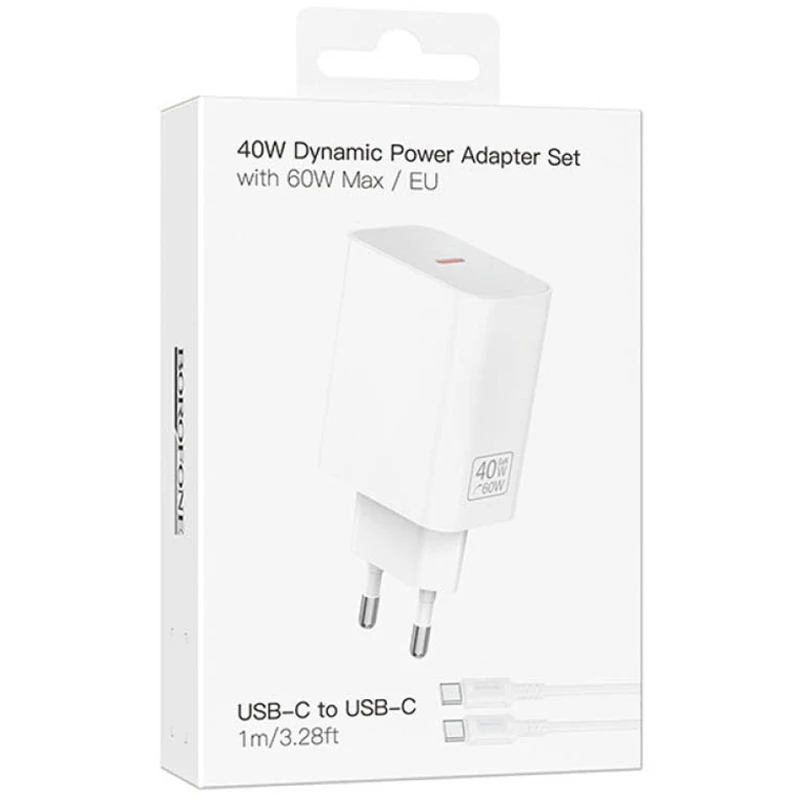 МЗП Borofone BA109A Star PD40W (1USB-C) + кабель Type-C to Type-C – White. Фото 2 з 7