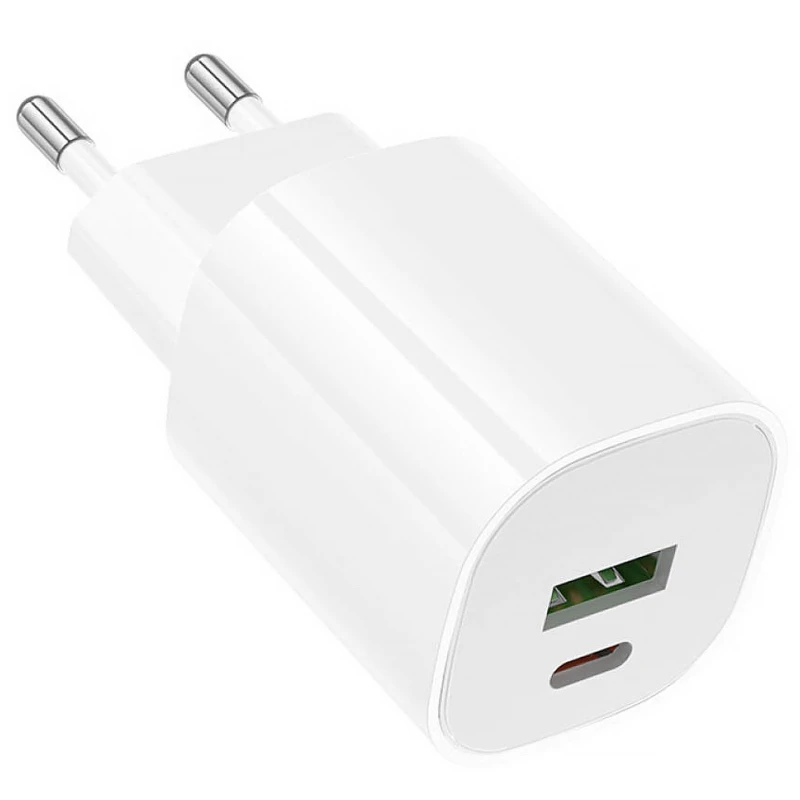 МЗП Borofone BA104A Pudding PD20W+QC3.0 (1USB-A/1C) – White. Фото 3 з 6