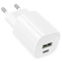 МЗП Borofone BA104A Pudding PD20W+QC3.0 (1USB-A/1C) – White. Фото 3 з 6