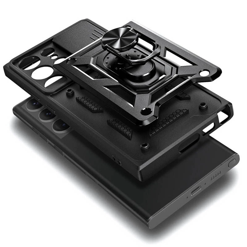 Ударопрочный чехол Serge Ring с защитой камеры для Samsung Galaxy S25 Ultra – Черный. Фото 4 из 7