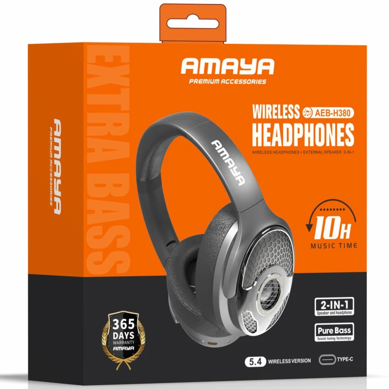 Накладные беспроводные наушники Amaya H380 – Black. Фото 2 из 2