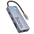 Перехідник HUB Hoco HB52 Wow 8in1 (Type-C to HDTV+RJ45+SD/TF+PD+Type-C3.0+2xUSB3.0) – Deep space gray. Фото 1 з 6