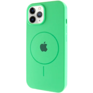 Чехол Silicone Armor Max with MagSafe для Apple iPhone 12 Pro (6.1") — Зеленый / Spearmint