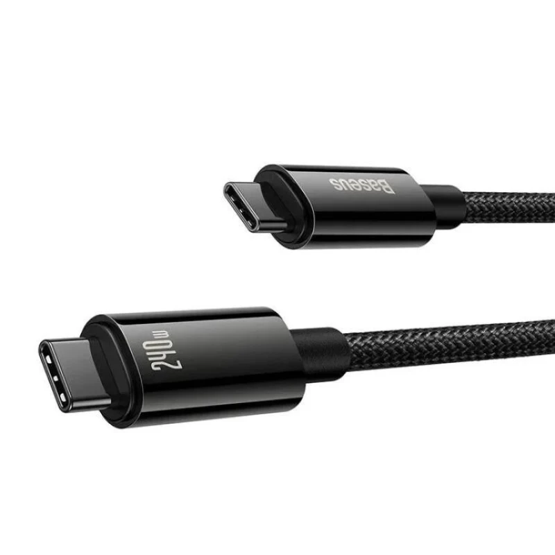 Дата кабель Baseus Tungsten Gold Type-C to Type-C Cable 240W (1m) (CAWJ04000) – Black. Фото 2 з 6