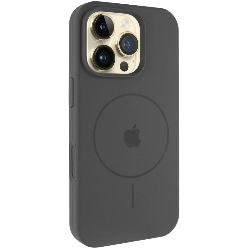 Чехол Silicone Case Full Protective (AA) V2 with MagSafe для Apple iPhone 16 Pro Max – Серый / Dark Gray. Фото 2 из 11