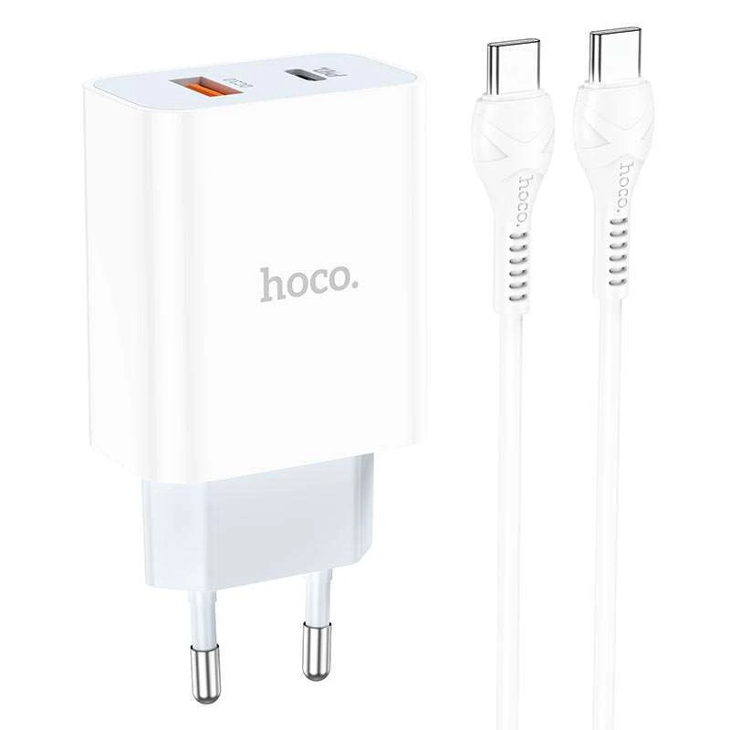 

МЗП HOCO C97A PD20W+QC3.0 (1USB/1Type-C/3A) + Type-C to Type-C (Білий)