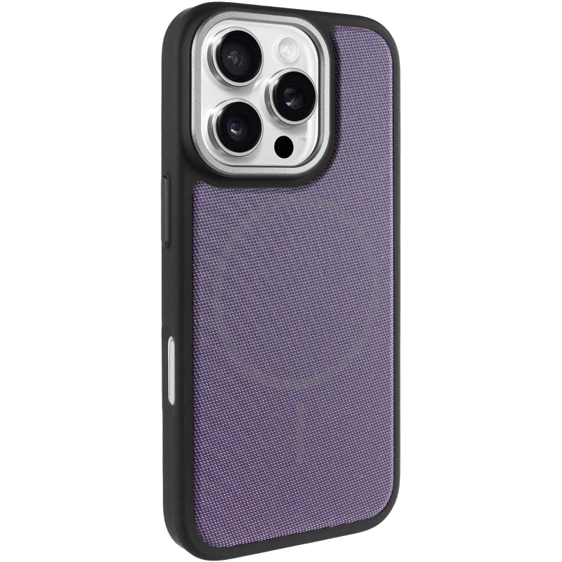 Чохол TPU TechWoven Hybrid with MagSafe для Apple iPhone 16 Pro Max – Black / Purple. Фото 2 з 6