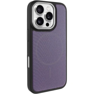 Чехол TPU TechWoven Hybrid with MagSafe для Apple iPhone 16 Pro Max — Black / Purple