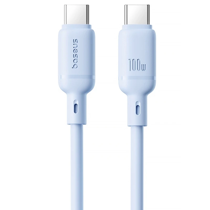 Дата кабель Baseus Silky Series OS Fast Charging Type-C to Type-C 100W (1m) (P10377704) – Galaxy Blue. Фото 1 з 4