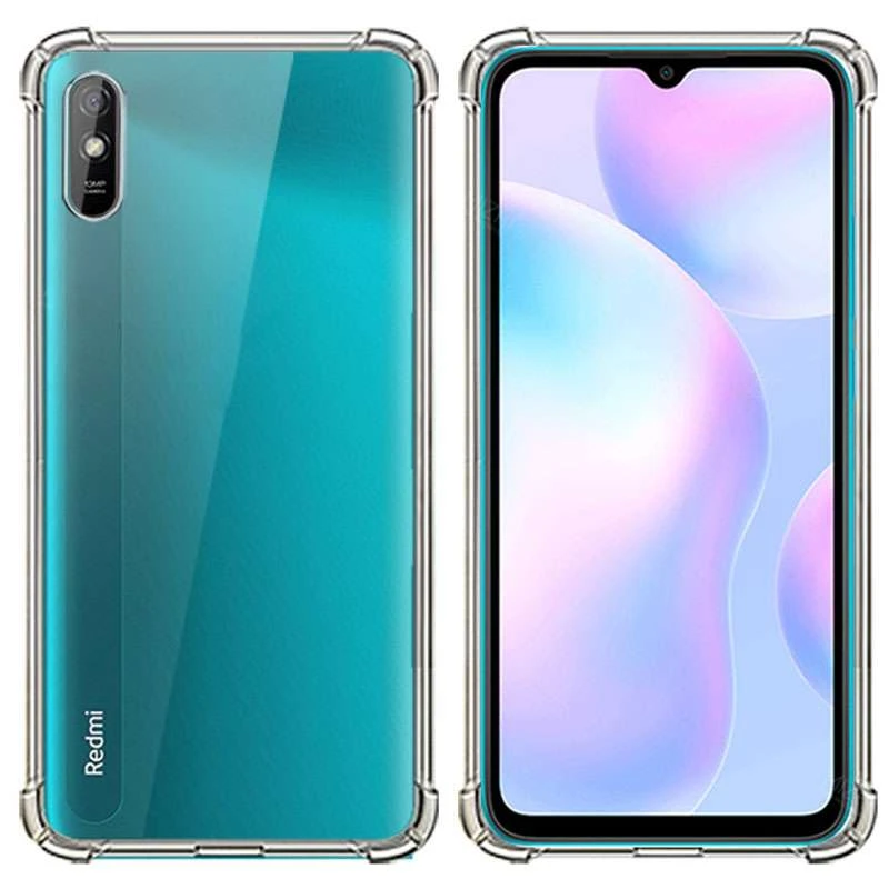 Силіконовий чохол з критими бортами на Xiaomi Redmi 9A – Безбарвний (прозорий). Фото 3 з 6