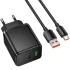 МЗП Hoco C157A Smart PD30W+QC3.0 (1USB-A/1C) + кабель USB to Type-C – Black. Фото 3 з 6