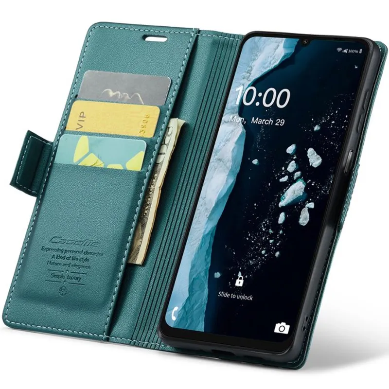 Шкіряний чохол-книжка CaseMe Nappa leather для Samsung Galaxy A08 – Green. Фото 4 з 6