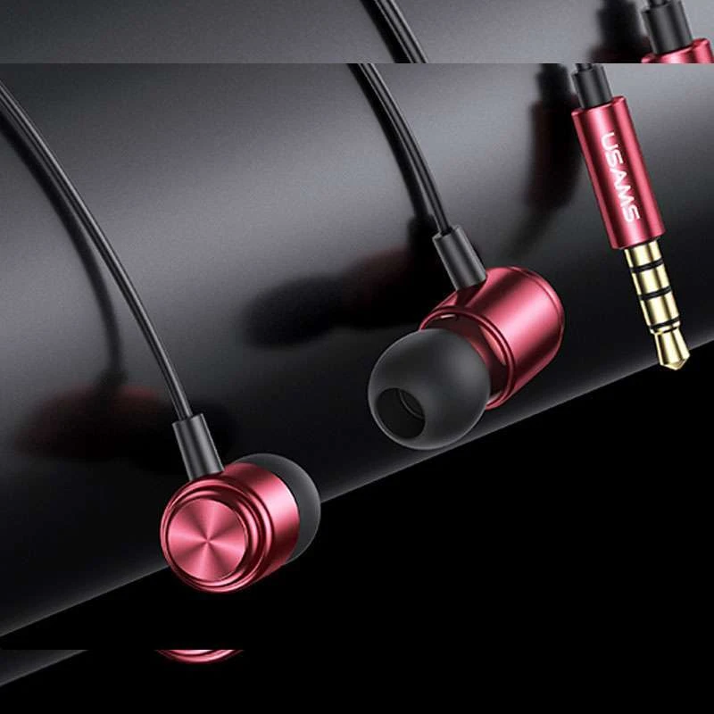 Навушники Usams US-SJ548 EP-44 (3.5mm/1.2m) – Red. Фото 4 з 4