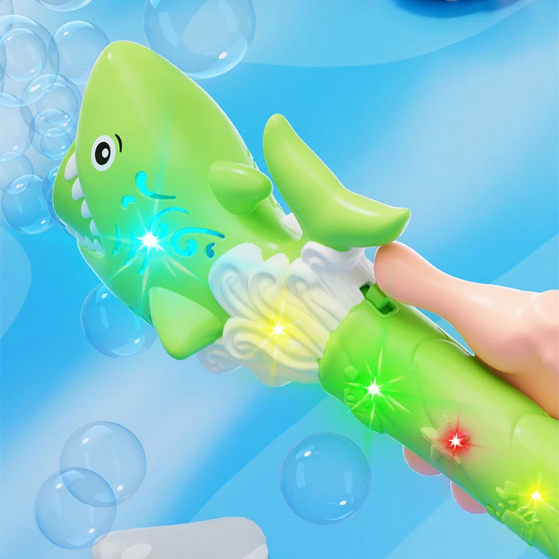 Пістолет з мильними бульбашками H038 Shark + bottle 50ml – Green. Фото 5 з 5