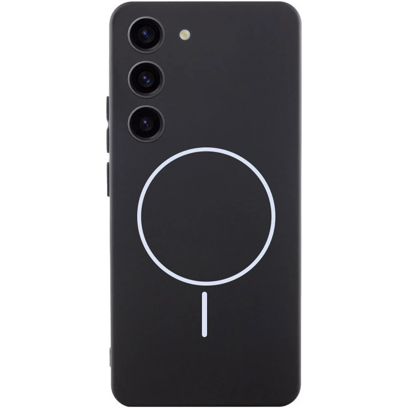 Чехол Silicone Cover Lakshmi Full Camera (AA) with Magnetic Fit для Samsung Galaxy S23 – Черный / Black. Фото 1 из 4