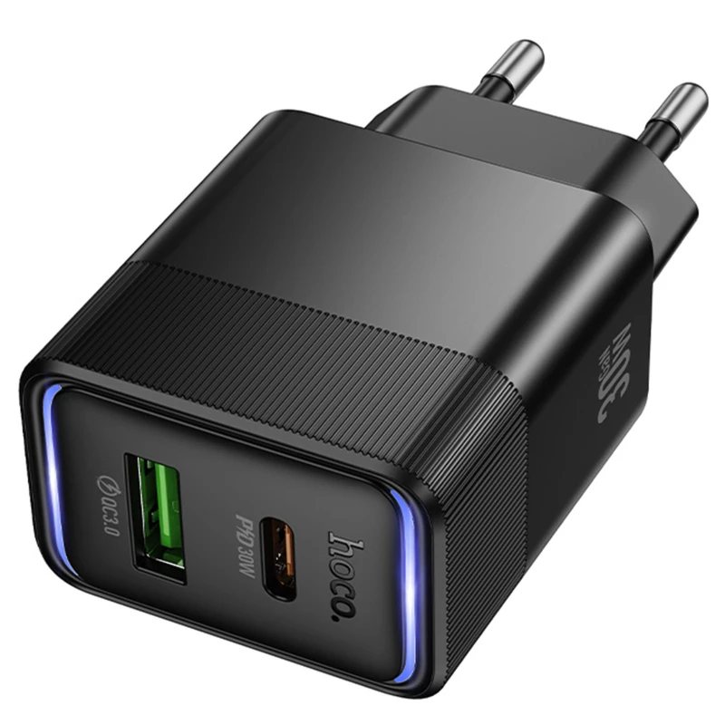 МЗП Hoco CS112A Lounge PD30W+QC3.0 (1USB-A/1C) – Black. Фото 3 з 5
