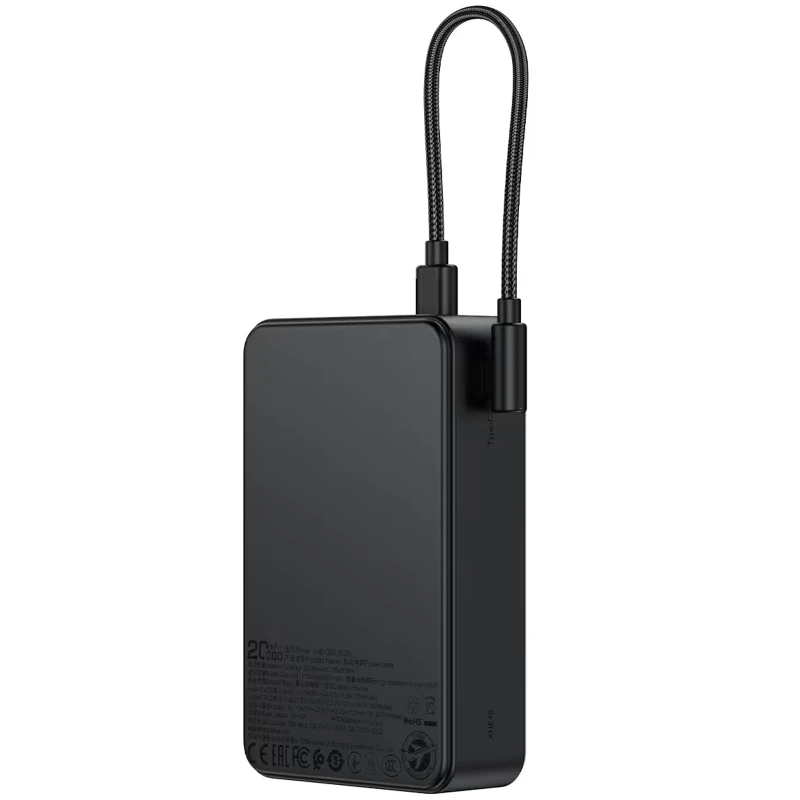 Портативний ЗП Power Bank Acefast M29 22.5W with cable 20000 mAh – Black. Фото 4 з 5