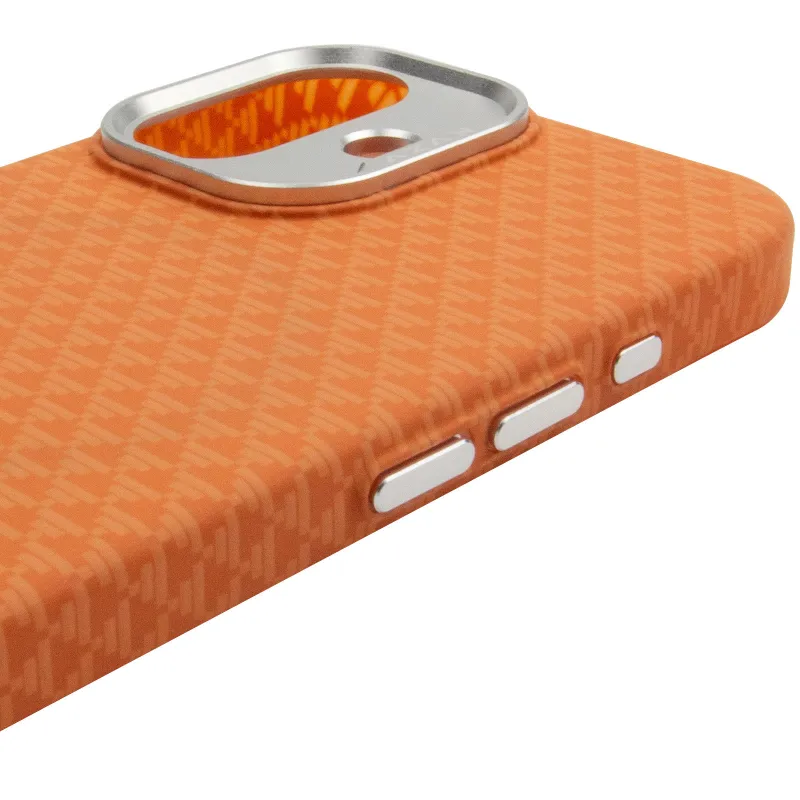 Чехол TPU+PC KVZV Triangular Pattern with Magnetic Fit для Apple iPhone 17 (6.3") – Orange. Фото 8 из 9