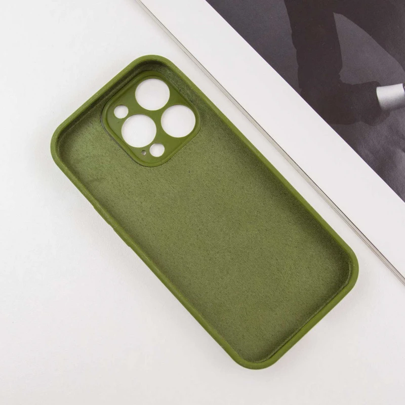Чехол Silk Full Camera Protective (AA) NO LOGO для Apple iPhone 13 Pro (6.1") – Зеленый / Dark Olive. Фото 3 из 4